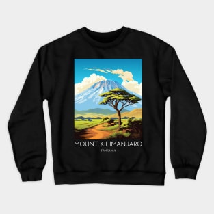 A Pop Art Travel Print of Mount Kilimanjaro - Tanzania Crewneck Sweatshirt